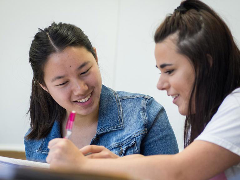 Image card - Two students learning together